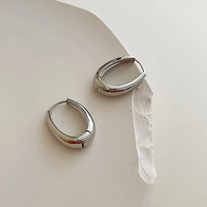 2Pcs New Classic Gold Color Plated Metal Hoop Earrings For Women, Fashion Jewelry Temperament Girls Daily Wear Stud Earrings